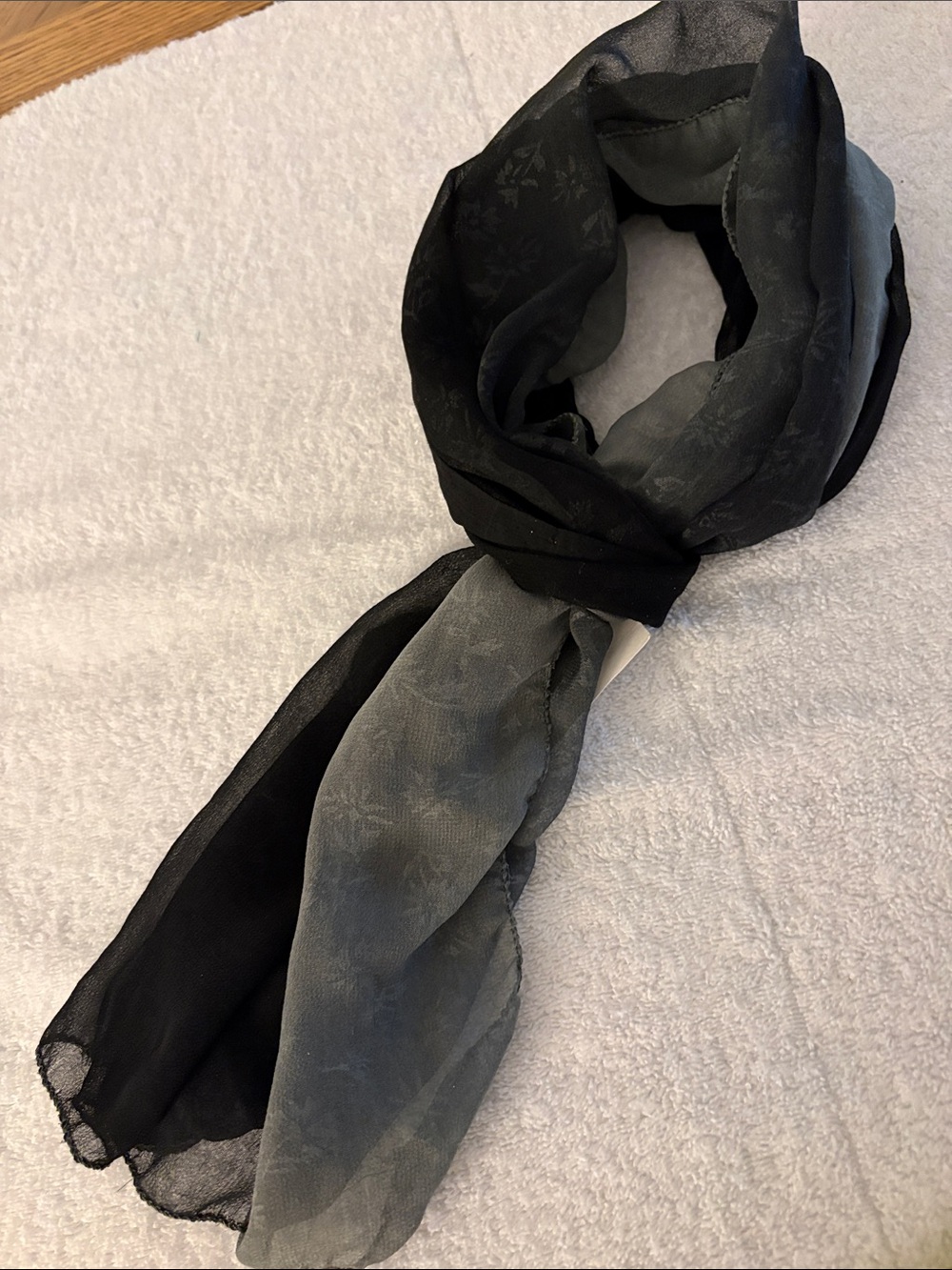 pashmina Black and Gray Sheer Two-Tone Scarf